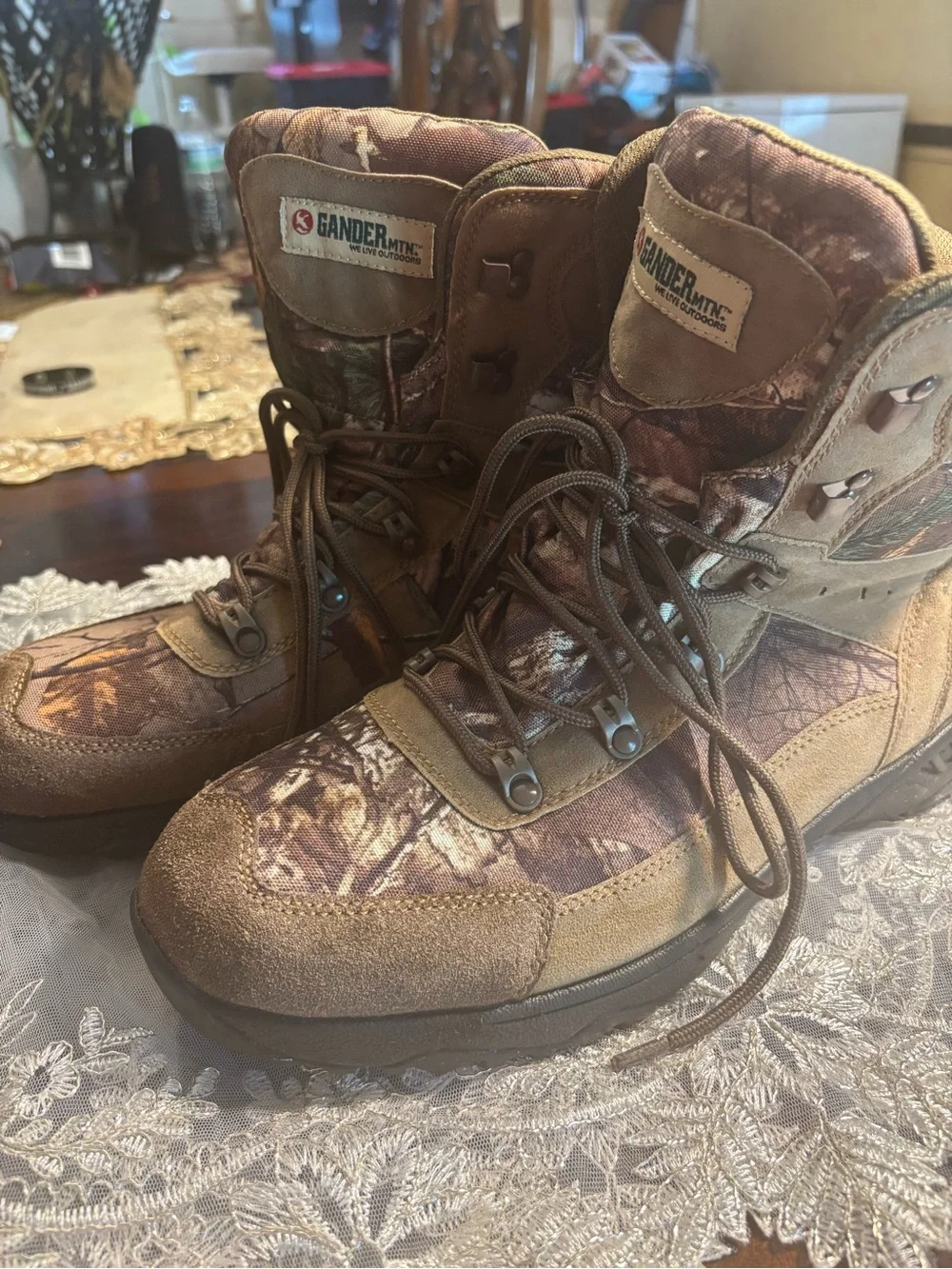 Gander Mountain Kids' Camo Brown Lace-Up Hiking Boots